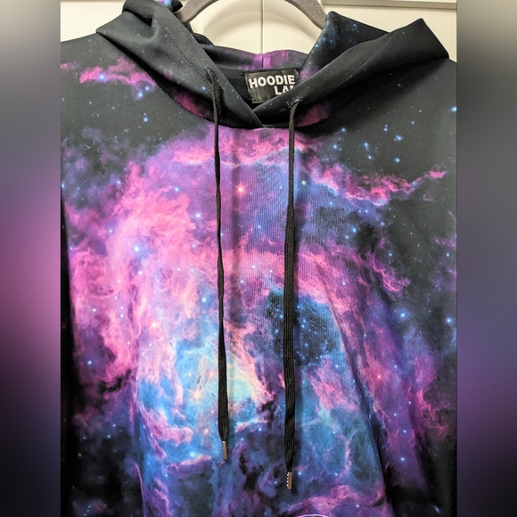 HOODIE LAB, Premium Printed, Galaxy Hoodie, Size Large, EUC. - Picture 2 of 9
